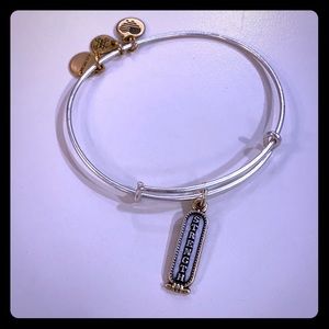 Alex and Ani two tone Strength Bangle